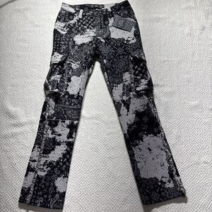 NWOT Rebel Vengeance Jeans Size 30 Black Wash Rock Punk Cargo Distressed Paisley